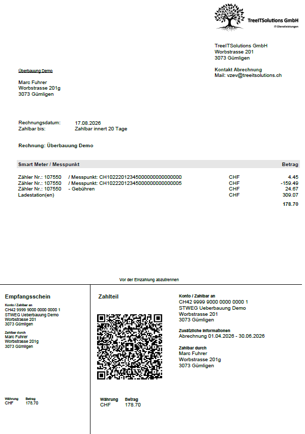 Abrechnung - Rechnung mit EZ